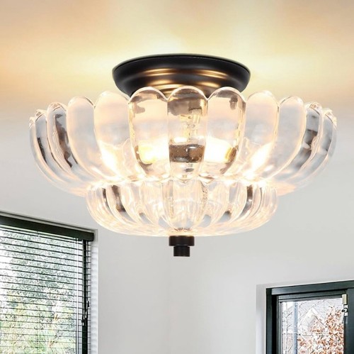 Inch black semi flush - black,